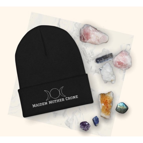 Triple Goddess Embroidered Cuffed Beanie - Picture 2 of 6